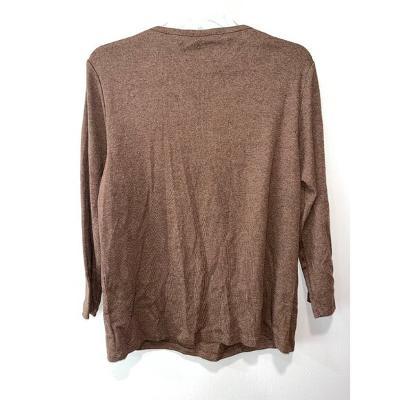 Rafaella‎ Womens Brown Long Sleeve Top With Zipper Detail - Size L - Picture 2 of 9